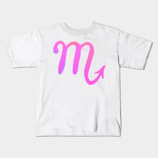 Pink Scorpio Symbol Kids T-Shirt